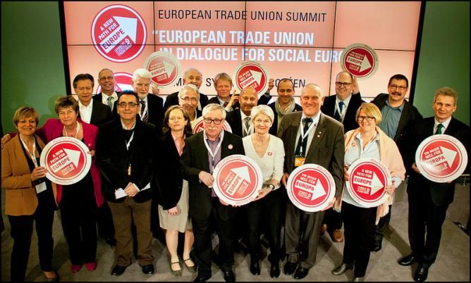European trade union leaders at the ETUC Trade Union Summit. Photo: ETUC European trade union leaders at the ETUC Trade Union Summit. Photo: ETUC