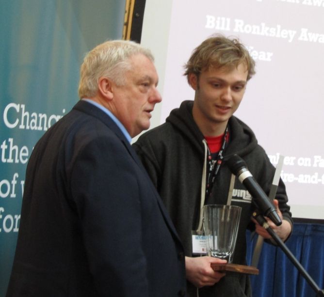 Daragh O'Neill receives Bill Ronksley Award for Young rep of the year