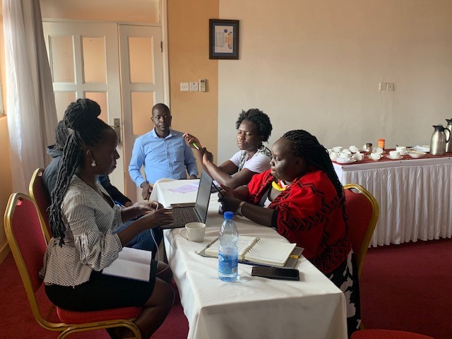 Ms. Faith Lumonya of SEATINI-Uganda, taking NOTU participants through a group work session
