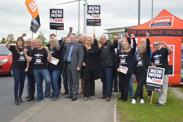 GMB demo outside ASOS warehouse