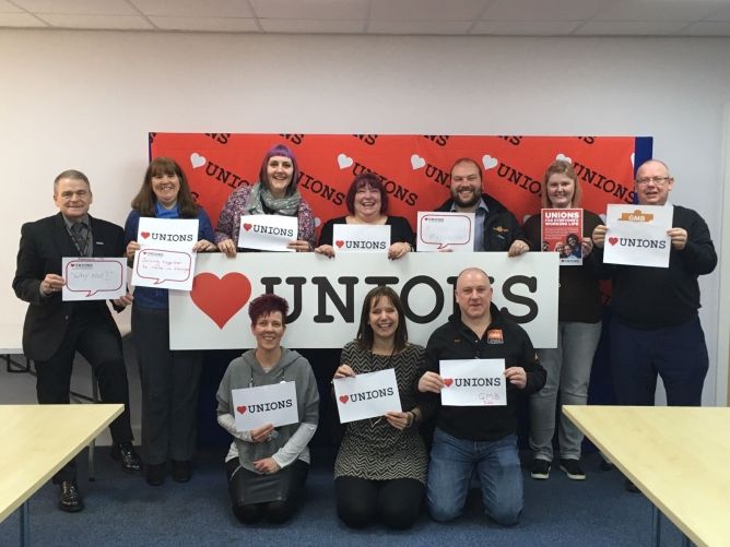 GMB members in schools and carers hearts unions 2017