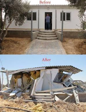 Before and after images of the Beit Lahia plant nursery in Gaza