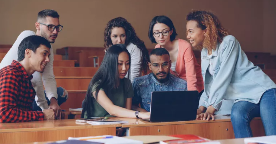 People looking at a screen