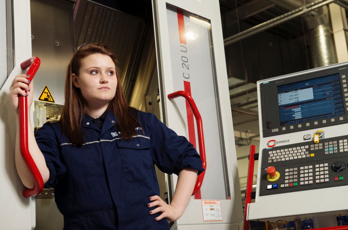 Rolls Royce employee at work