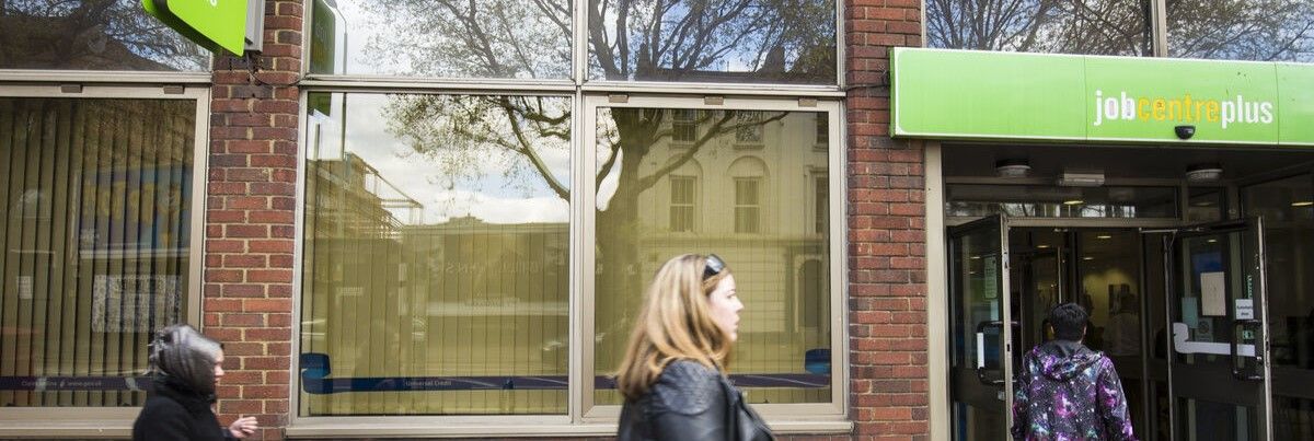 Woman outside jobcentre