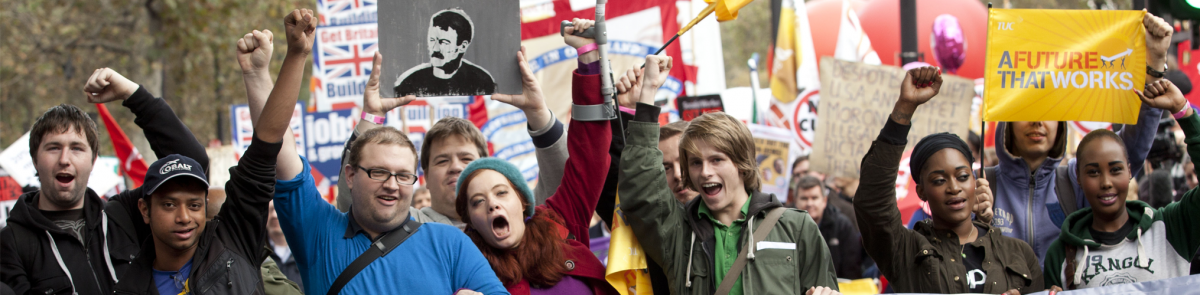 Demonstrators at TUC March and rally