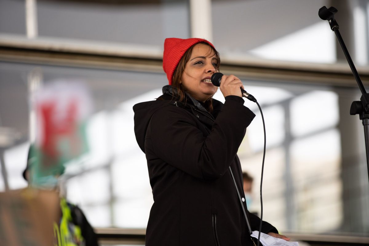 Shav Taj at climate rally