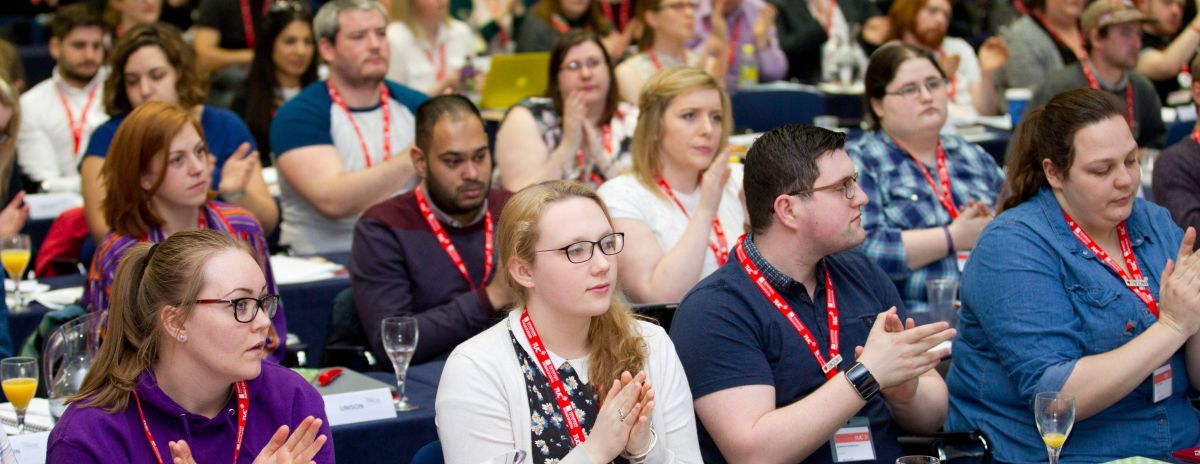 Young workers at conference