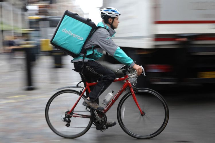 Deliveroo worker on bicycle
