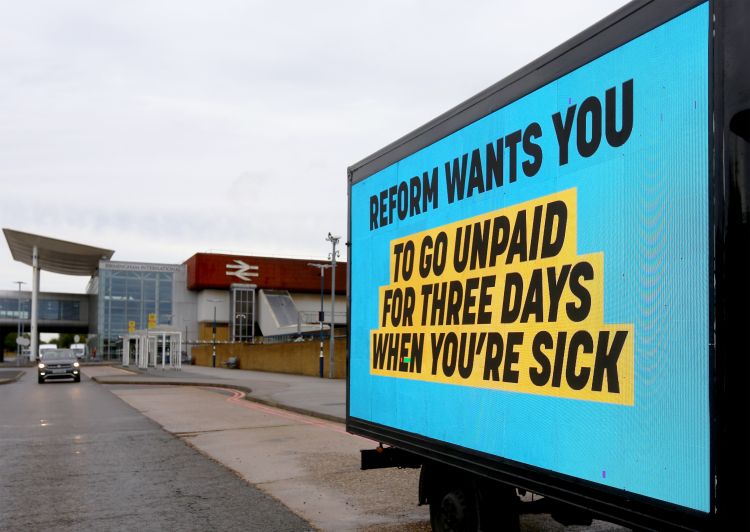 sick pay slogan outside station