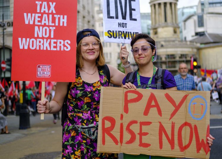 young workers at rally