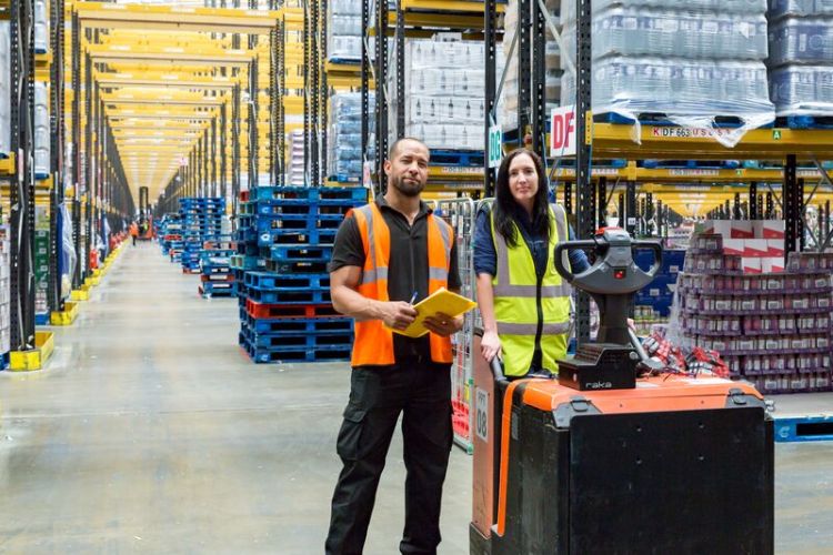 Workers in a warehouse