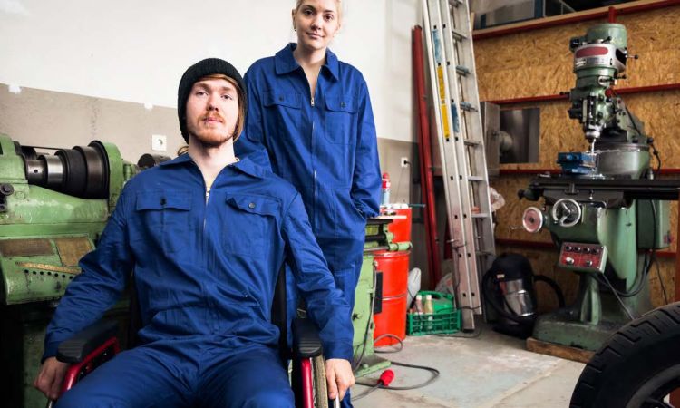Two young mechanics