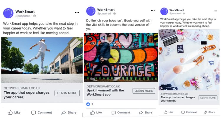 Facebook ads to recruit young core workers