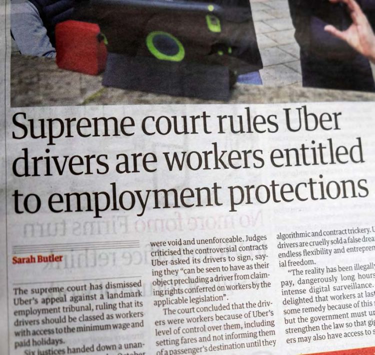Bogus self-employment: the supreme court rules that Uber drivers should be classed as workers © Kathy deWitt/Alamy Stock Photo