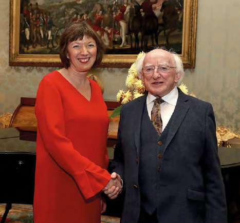 Frances O’Grady met president of Ireland Michael D. Higgins at the Áras an Uachtaráin in April © Tony Maxwell/maxwellphotography.ie