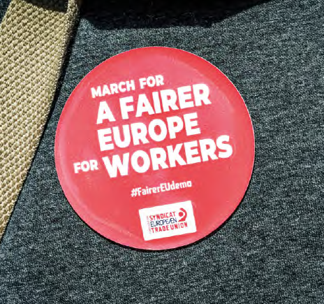 Protest organised by the European Trade Union Confederation (ETUC) to draw public attention to the European Parliament elections © Isopix/Shutterstock