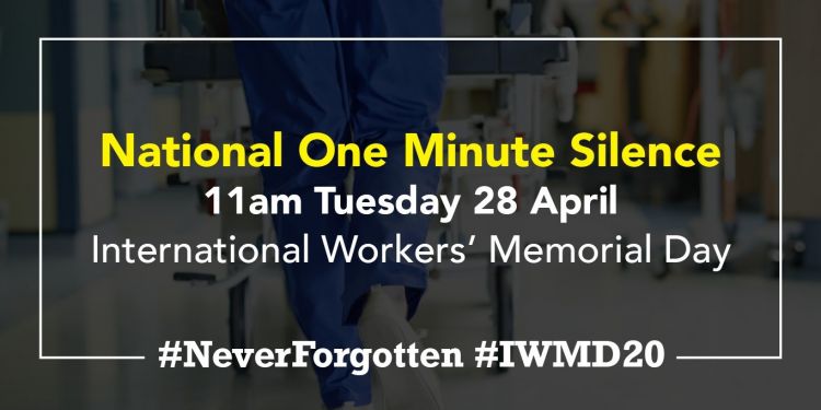One Minute's Silence at 11am on Workers Memorial Day - poster
