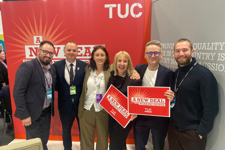 TUC stand and staff