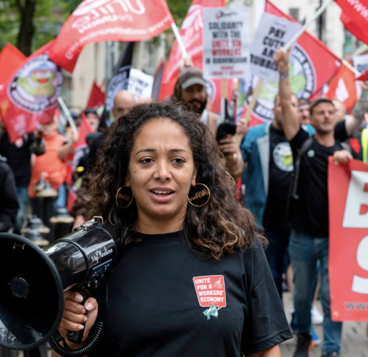union member at picket line