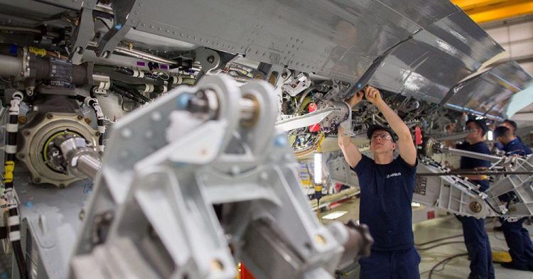 Skilled workers at Airbus in Bristol. Photo Matt Cardy/Stringer