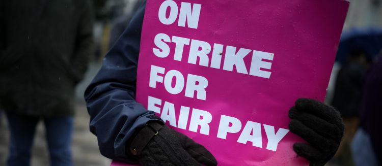 On strike for fair pay poster