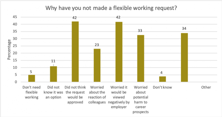 Figure 1: Reasons working mums had not made a flexible working request