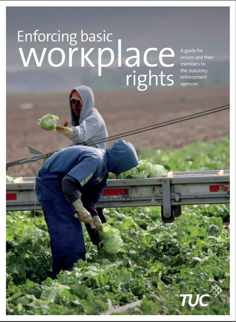 Front cover, Enforcing workplace rights report