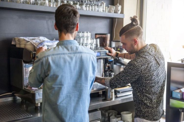 young workers in a coffee shop