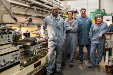 Workers in a factory 