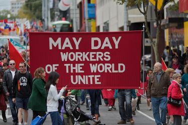 Workers of the world unite banner
