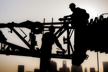 Construction worker in Doha, Qatar