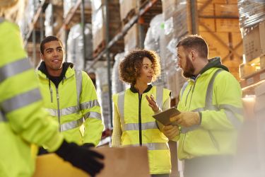 workers in a warehouse
