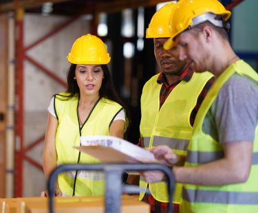 Group of warehouse workers