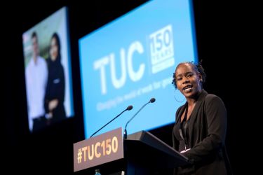 NUS President Shakira Martin address the TUC 150 Congress