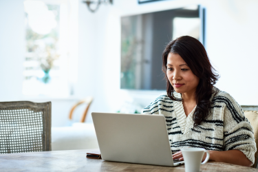 woman working from hom