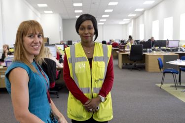 Two women in an office