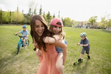 Mum with kids in the park