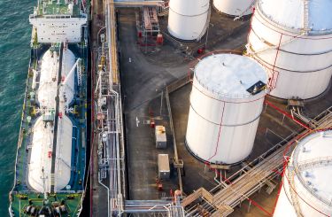 Oil Storage tank in the port