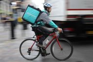 Deliveroo worker on bicycle