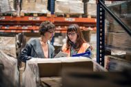 Two female factory workers