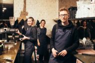 Young workers in a cafe setting 