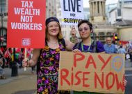 young workers at rally