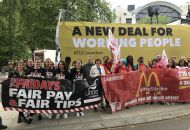 Demonstraters at the TUC march and demo in May 2018