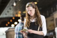 Confused waitress
