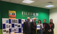 Group photo, left to right, Cllr Jim Beall, Alex Cunningham MP Stockton North, Eleanor Clements (Fujifilm Head of HSE), Beth Farhat (Regional Secretary Northern TUC) and Melissa Matthews (Fujifilm Health Advocate). 