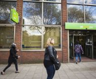 Woman outside jobcentre