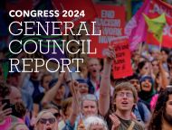 General Council Report cover, crowd of people at a rally