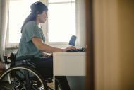 Disabled worker working from home