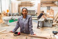 woman in warehouse